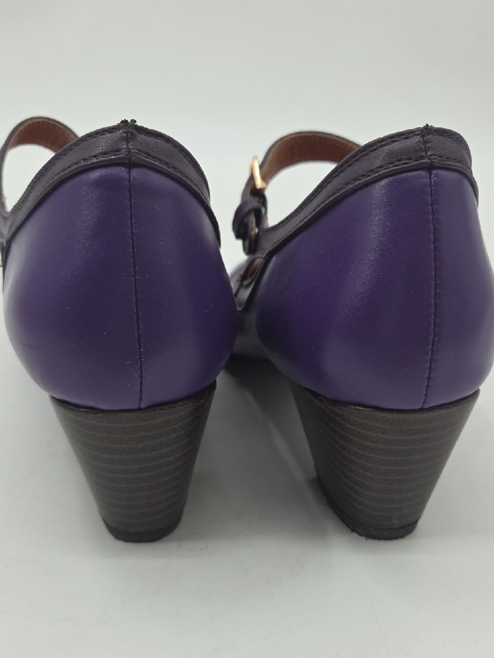 Women’s Retro Purple Mary Jane Heels - Picture 12 of 16
